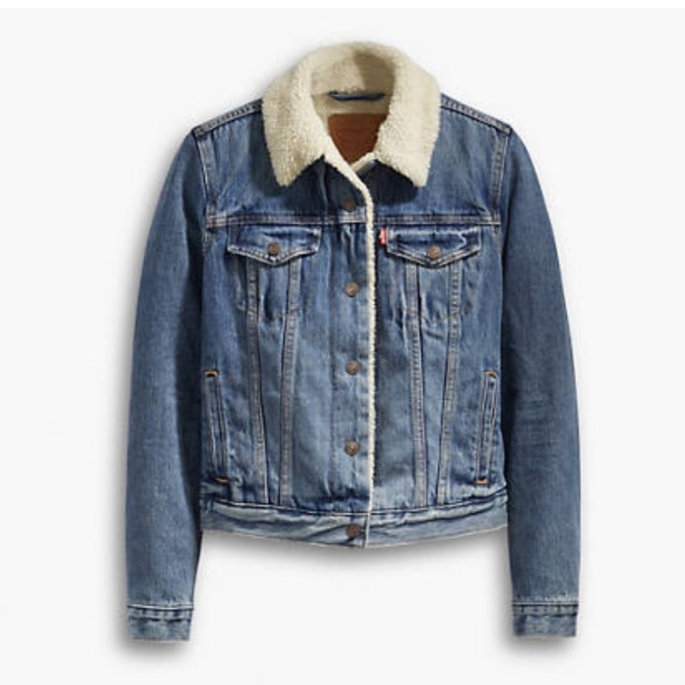 Original Sherpa Trucker jacket. Size woman’s L Runs small